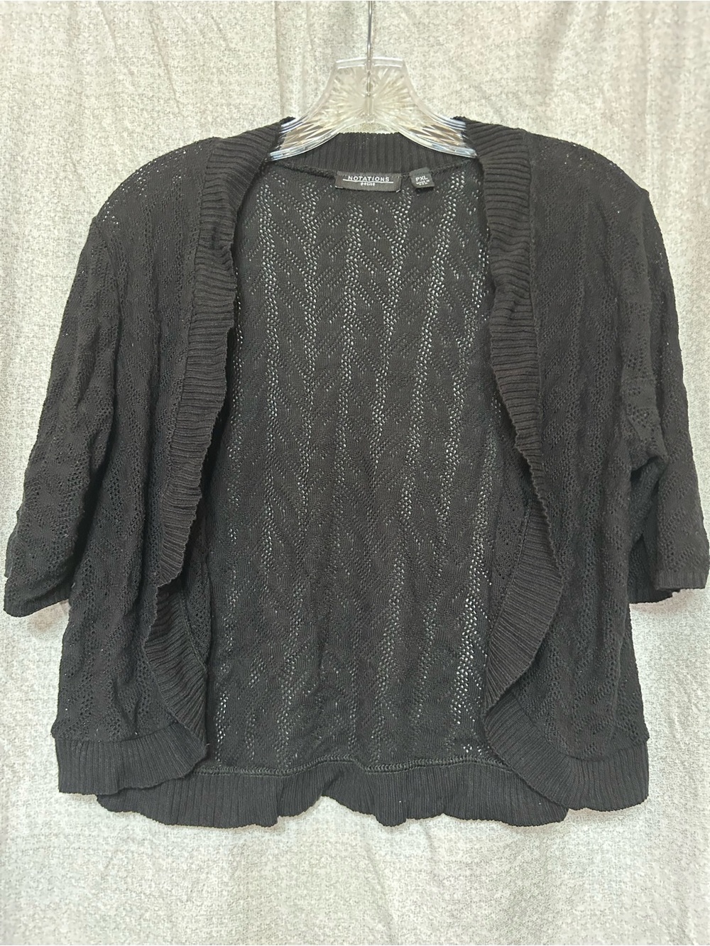 Notations Black Open-Front Lightweight Cardigan